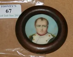 Lilian Packer, Tondo Miniature Head and Shoulders Portrait of Napoleon, watercolour