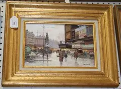 Anatoly Gridnev, Place de Clichy' (View of the Paris Boulevard), early 21st Century oil on canvas