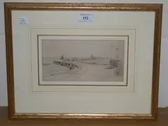 The Pier at Swanage by Henry George Hine, watercolour and pencil inscribed 'Swanage' recto, sold Nov 2011