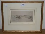 Henry George Hine, The Pier at Swanage, watercolour and pencil inscribed 'Swanage' recto
