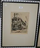 Philip Kappel, Figures on the Deck of a Boat, 1925, monochrome etching