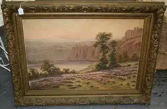 J. Jacques, Landscape with Lake and Mountains, oil on canvas