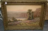 J. Jacques, Landscape with Lake and Mountains, oil on canvas