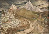 Charles Murray, Stormy Coastal View, possibly Iceland, oil on board