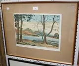 James Priddey, Beneath the Trees - Derwentwater, colour etching