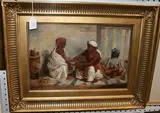 George Clint, Interior of an Indian Surgery with a Doctor and his Patient, 1863, oil on canvas laid on board