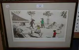 Boris O'Klein, Champs-Elysees, hand-coloured etching