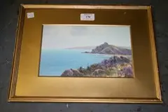 H.W. Hicks, View of the West Country Coastline, watercolour and gouache