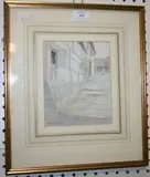 Richard Sayers, Figure carrying a Pail beside a Cottage, pencil and watercolour