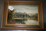 F. Wilson, View of a Castle on the Bank of a River, oil on board