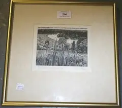 Hilary Paynter, Thames from Richmond Hill, wood engraving