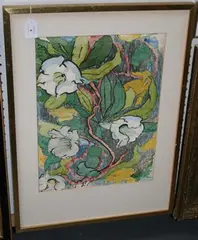 Mary Bateman, Still Life Study of Flowers, early/mid-20th Century pencil and watercolour