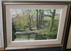 John Caesar-Smith, Spring in Hope Valley' (Landscape with River), oil on canvas