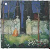 Cyril Saunders Spackman, The Mystery Beyond' (Lady standing in a Walled Parkland at Night), early/mid-20th Century oil on canvas