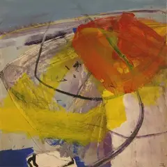 Deborah Lanyon, Abstract Study, mixed media on board