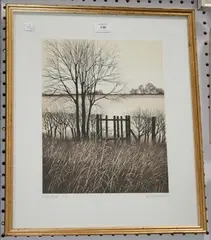 Kathleen Caddick, Meadow Gate, aquatint