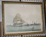 M.G. Pearson, Shipping in Coastal Waters, watercolour