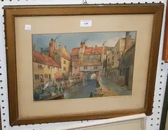G. de Paris, Lincoln' (Canal Scene), 1867, watercolour
