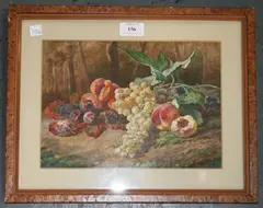 David De Noter, Still Life Study of Fruit in a Naturalistic Setting, watercolour