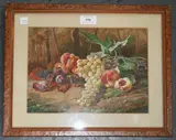 David De Noter, Still Life Study of Fruit in a Naturalistic Setting, watercolour