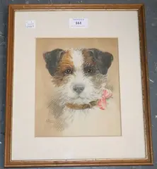 Andrew Allan, Portrait Study of a Terrier, watercolour