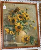 Eugene Brookfield, Still Life Study of Sunflowers, oil on canvas