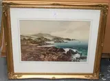 J. Shapland, West Country Coastal View, watercolour and gouache