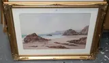 W.H. Dyer, Near Newquay' (Coastal View), watercolour and gouache