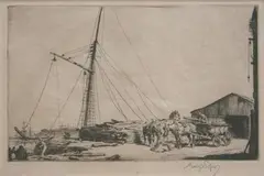 George Soper, Pit Props for the Trenches, monochrome etching