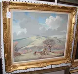 Emerson H. Groom, Under Clayton Down' (Gypsy Wagon on a Road), oil on canvas