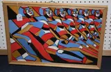 P.M. Ellston, The Sunbathers' (Geometric Study), 1985, oil on board