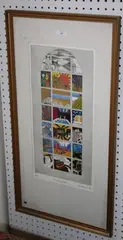 Lynette Turner, Strawberry Fields, 1992, hand-coloured etching