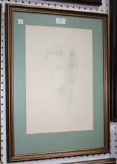 Alfred Lawrence, Head of a Boy' and 'Head of a Girl, a pair of mid-20th Century pencil sketches