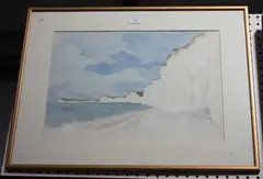 Robert Lyon, View of Birling Gap, watercolour