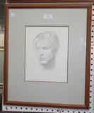 Robert Lyon, Portrait of Henry Moore, monochrome lithograph