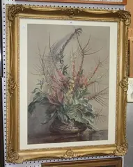 Still Life Study of Foliage by A. Margaret Cornish, 1944, pastel, sold Jul 2011