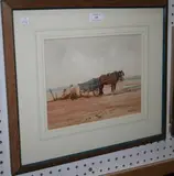 E.M. Somes, On Instow Sands, watercolour