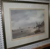 Ashton Cannell, Hazy Sunlight at the Estuary, watercolour and pencil