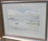Elizabeth Scott-Moore, Fishing Boats returning to Harbour, Corfu, watercolour