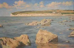 Michael J. Cruickshank, Receding Tide at Cuckmere Haven, oil on canvas