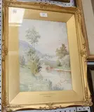 E.H. Marten, Buckden Bridge on the Wharfe, Yorks, watercolour
