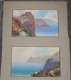 H.W. Hicks, Lynton' and Devon Coastal Landscape, a pair of early 20th Century watercolours with gouache