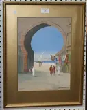 B. Rappino, An Eastern Carpet Seller' and 'Midday Rest, a pair of 20th Century watercolours with gouache