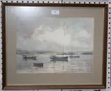 Everett Galloway, Fishing Boats of Kincardine, watercolour
