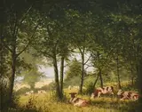Edward Hersey, Cattle resting in the Shade of Trees, oil on canvas