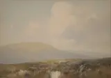 Frederick J. Widgery, Livestock grazing in a Moorland Landscape, watercolour and gouache