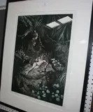 Frank Martin, Mata Hari, etching printed in green and brown