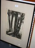 Charles Holroyd, Figure seated at the Foot of a Tree, monochrome etching