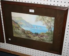 T. Weston, Anstey's Cove' and 'Hay Tor, a pair of watercolours with gouache