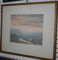 Lady Paula Jones, Sunset, near Assisi, 1929, watercolour